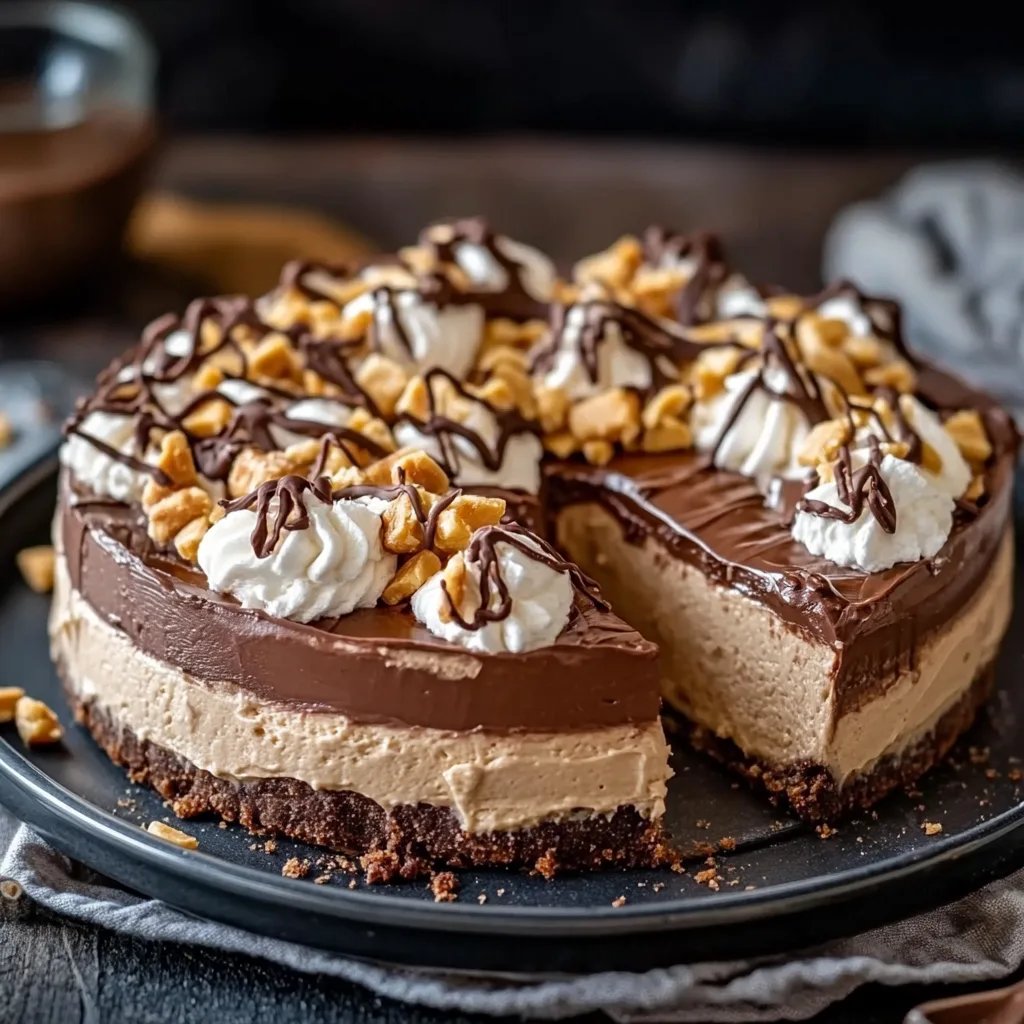 Cream Cheese Peanut Butter Pie with Chocolate Whipped Cream