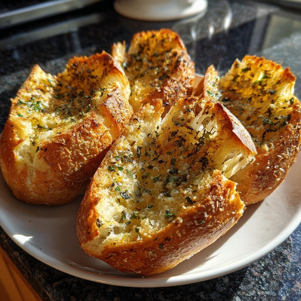 Garlic Bread with Herb Crust
