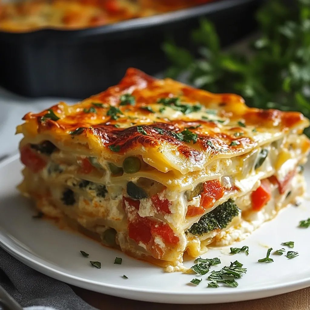 Loaded Veggie White Lasagna – Cheese, Veggies Recipe