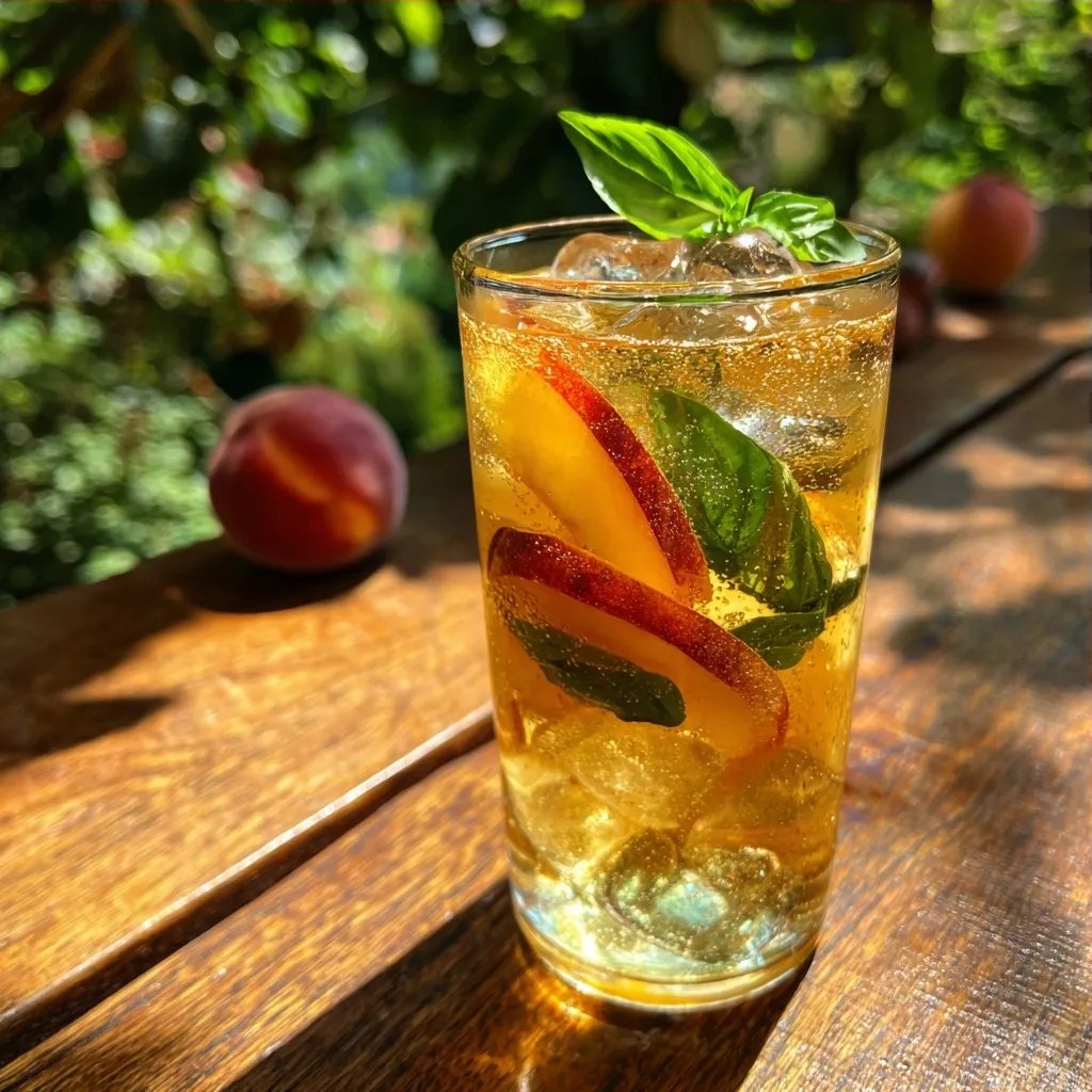 Peach Basil Sparkling Water