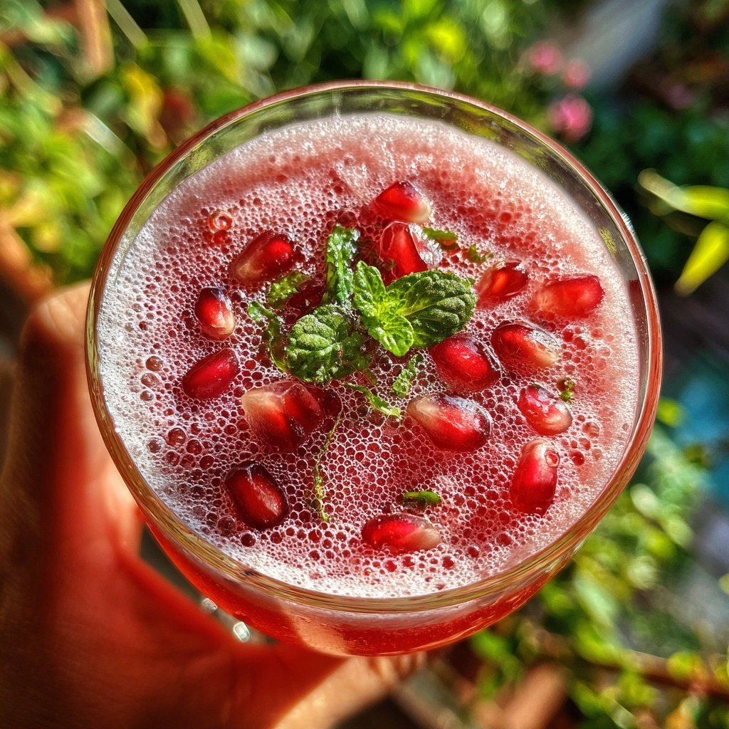 Pomegranate Gin Fizz Cocktail