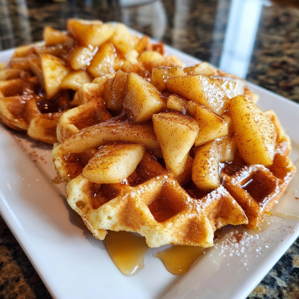Warm Apple Cinnamon Waffles