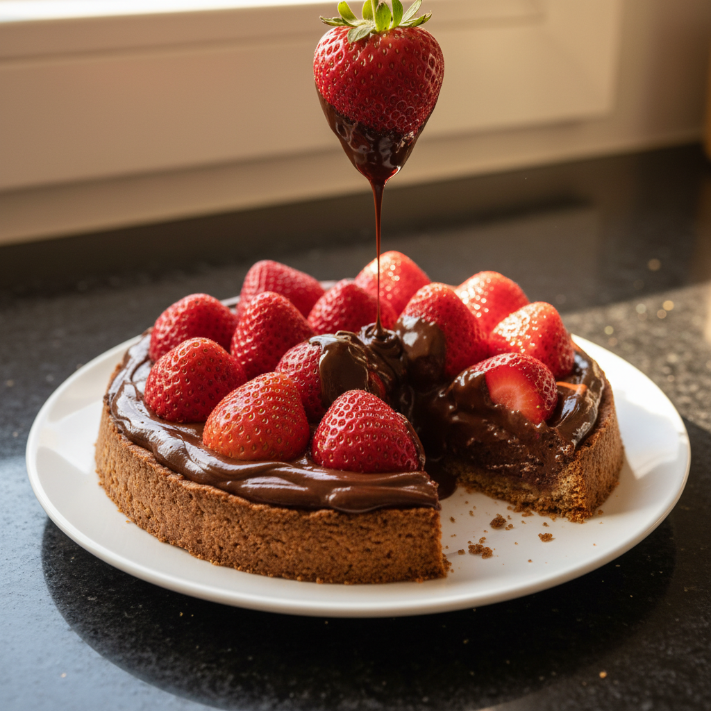 Chocolate Strawberry Tart with Whipped Cream