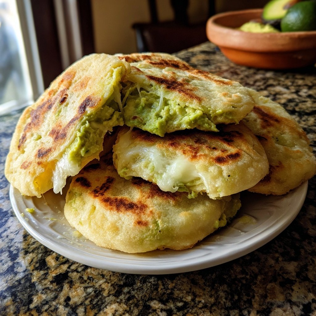 Arepas with Cheese Avocado Filling