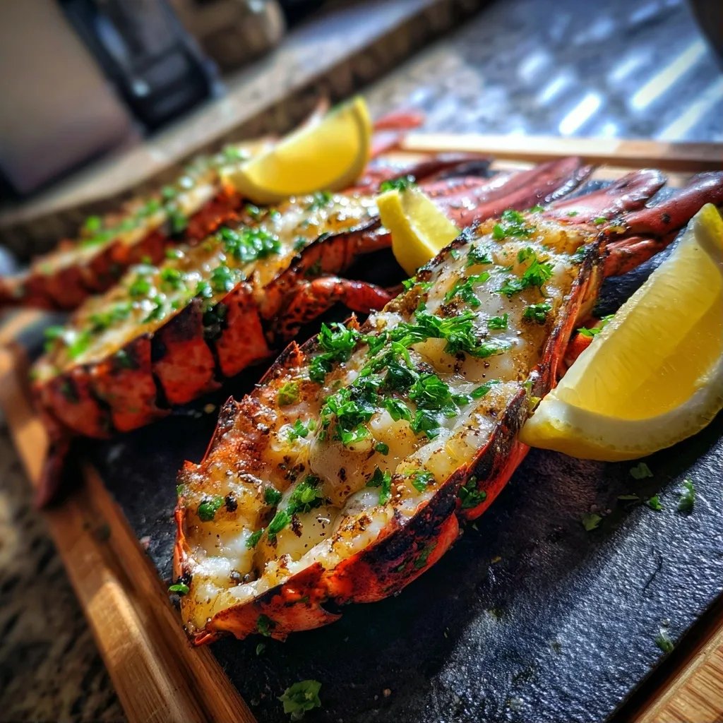 Garlic Butter Grilled Lobster