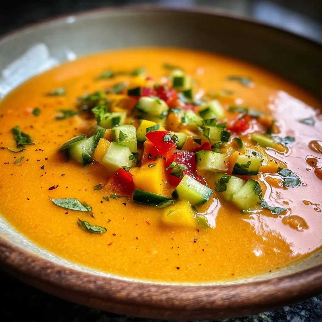 Peach Cucumber Gazpacho