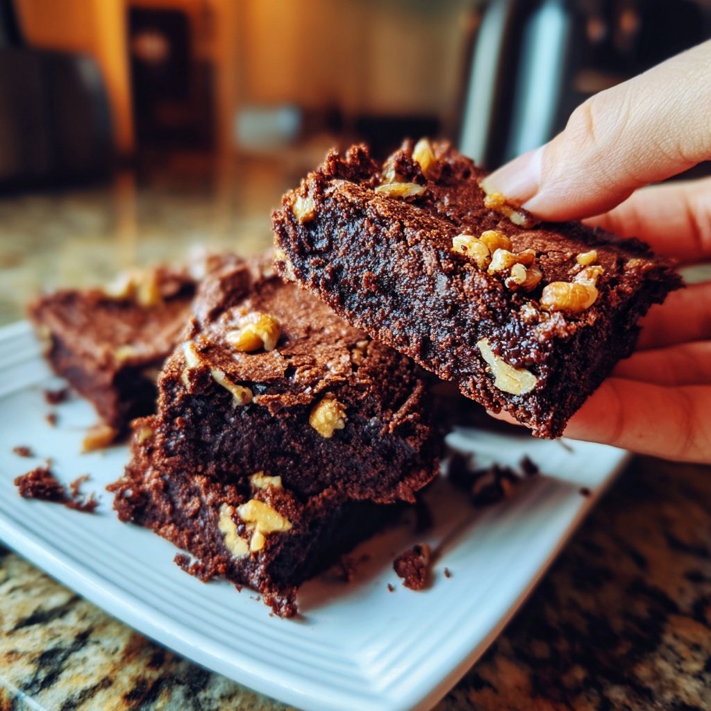 Sourdough Discard Brownies with Walnut Crunch
