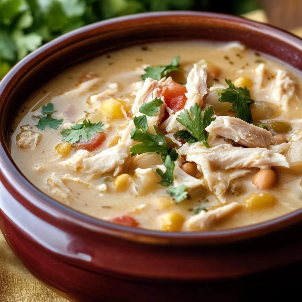 Creamy Crockpot White Chicken Chili