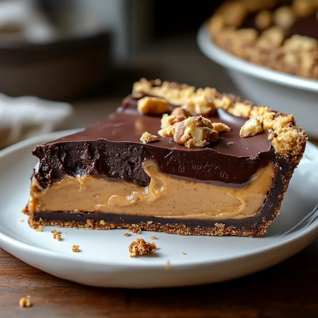 Decadent Layered Chocolate and Peanut Butter Pie with Cookie Crust