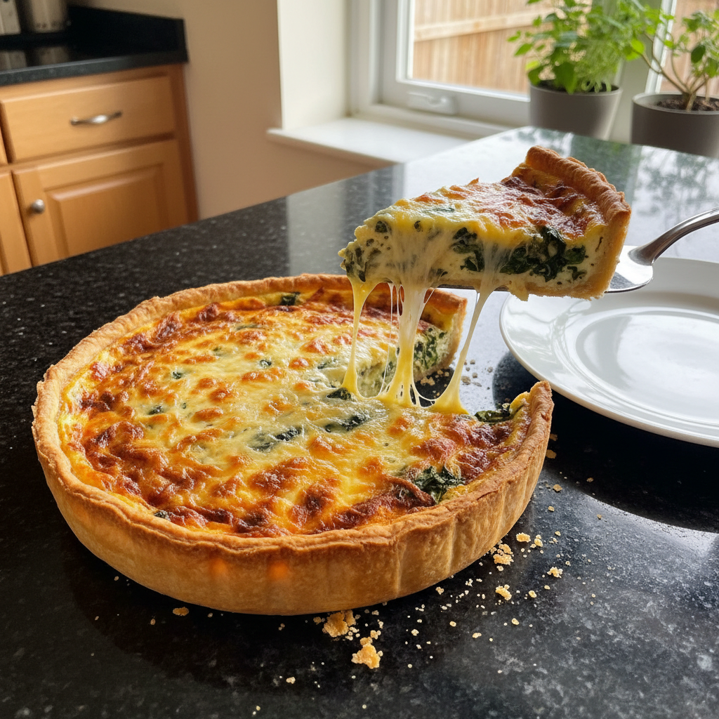 Caramelized Onion and Spinach Quiche