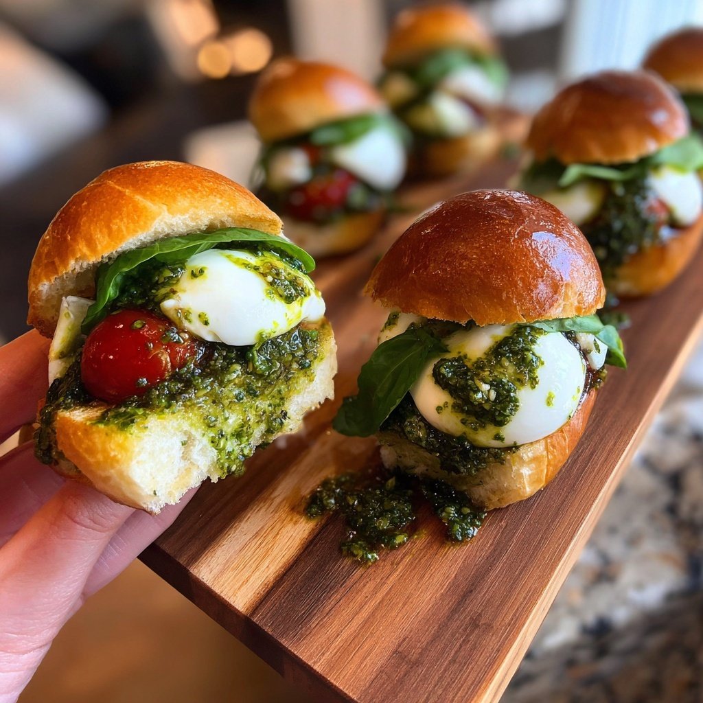Mini Caprese Sliders with Pesto