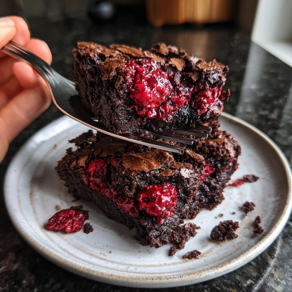 Sourdough Discard Brownies with Raspberry Jam