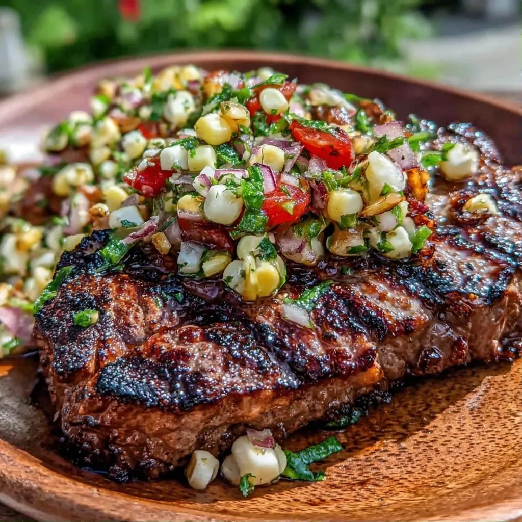 Grilled Steak Corn Salsa
