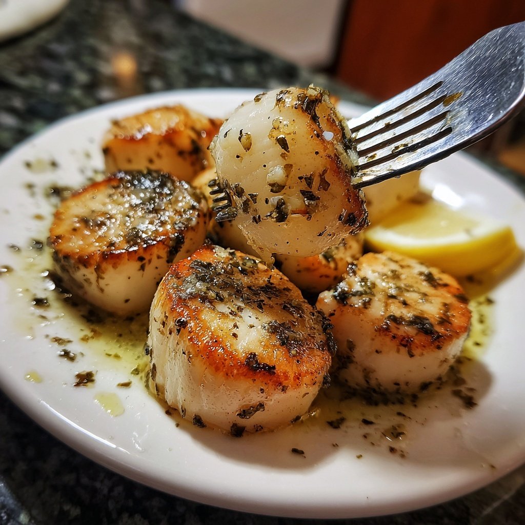 Scallops with Lemon Butter Garlic
