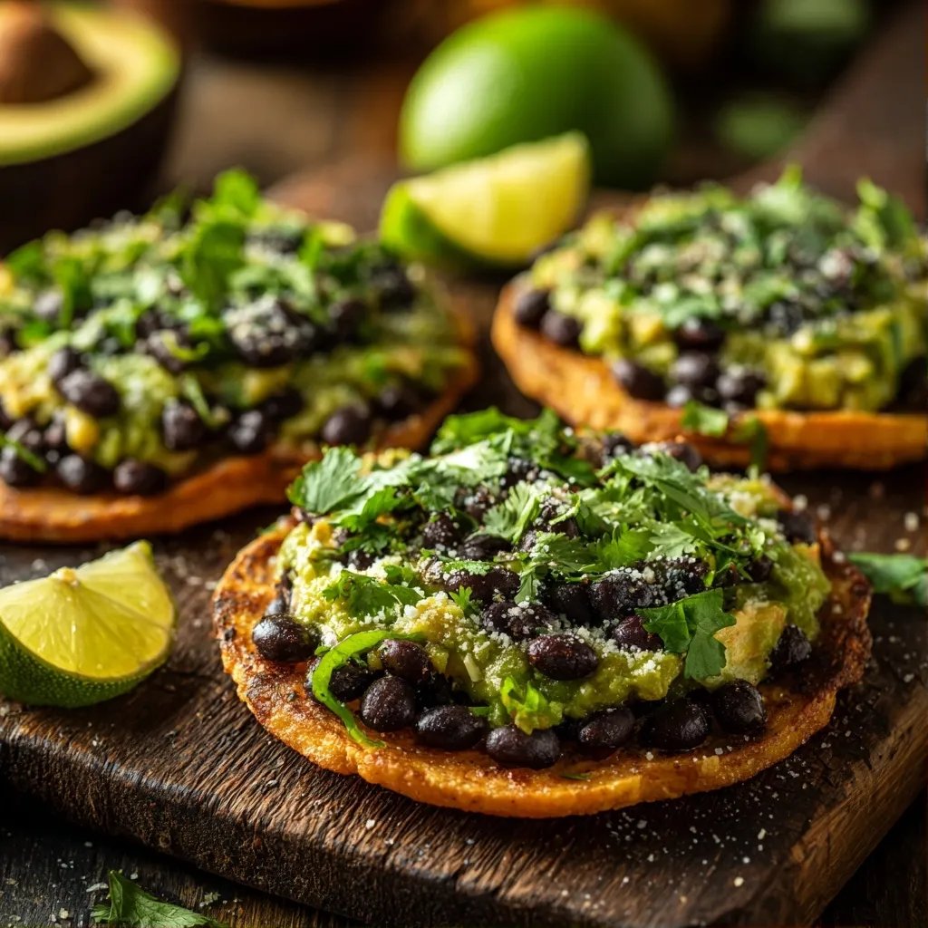 Avocado Black Bean Tostadas