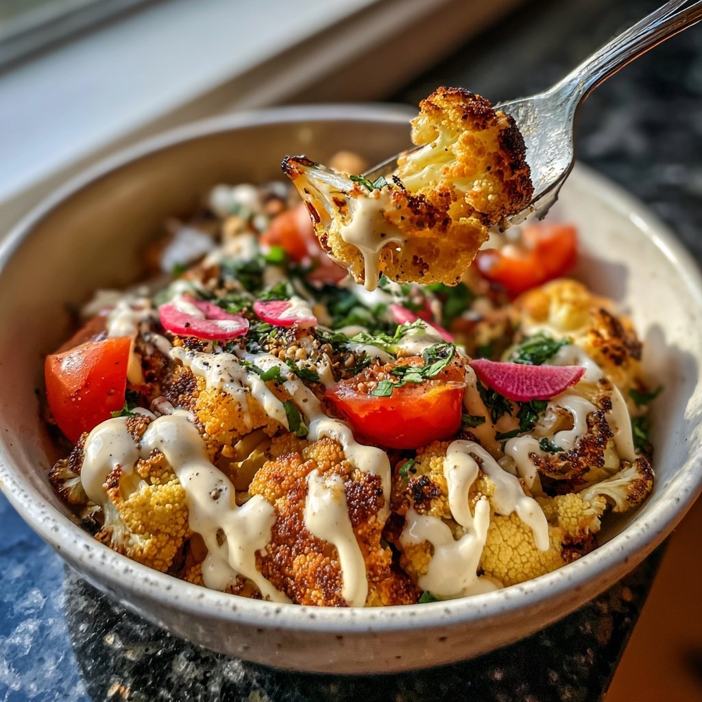 Roasted Cauliflower Tahini Bowls