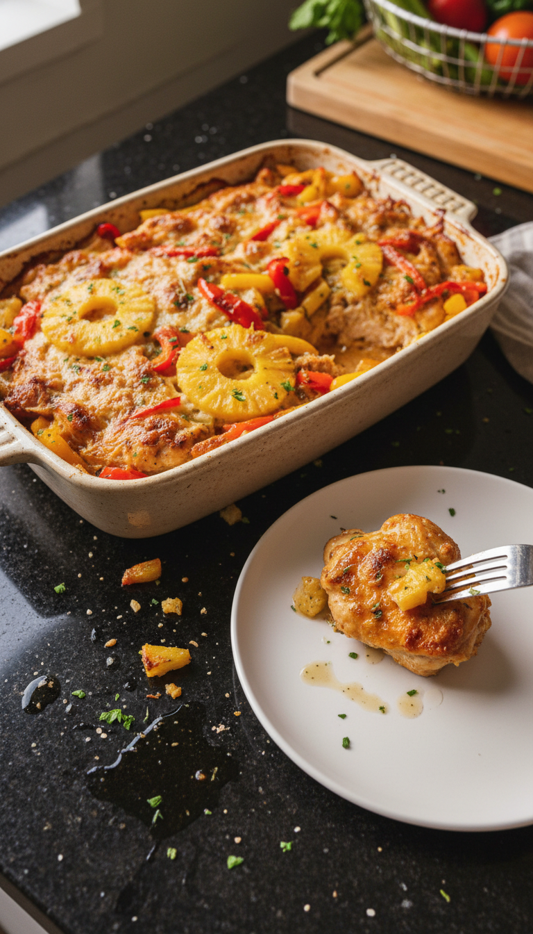 Mediterranean Pineapple Chicken Bake