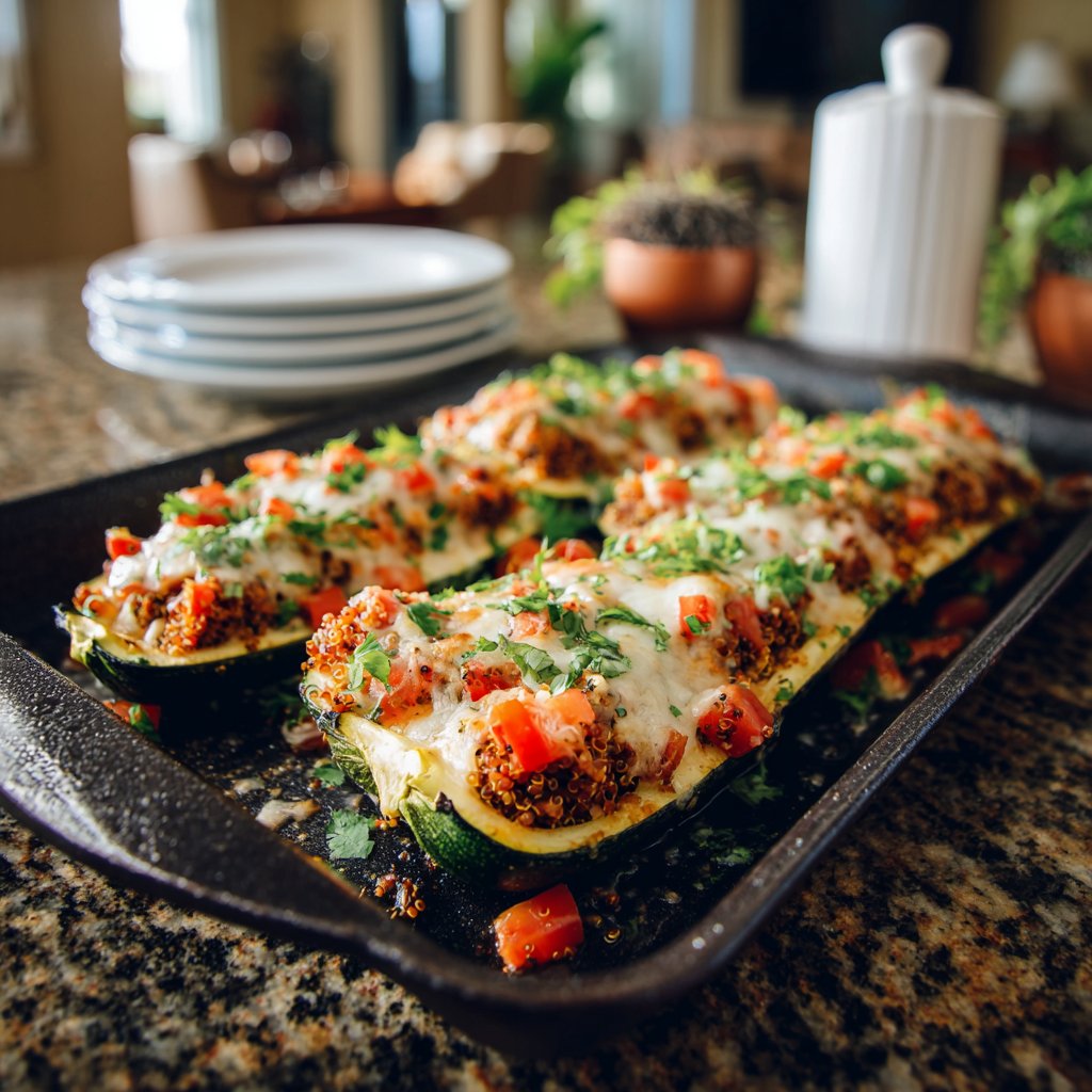 Stuffed Zucchini Boats with Quinoa