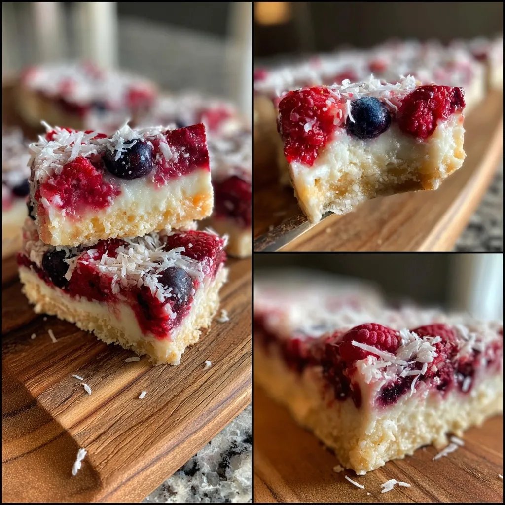 Frozen Berry Coconut Bars
