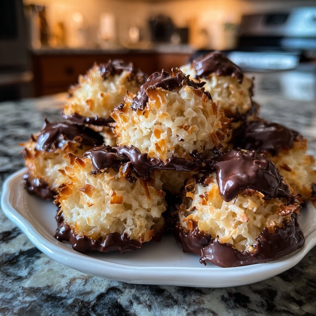 Chocolate Coconut Macaroon Bites