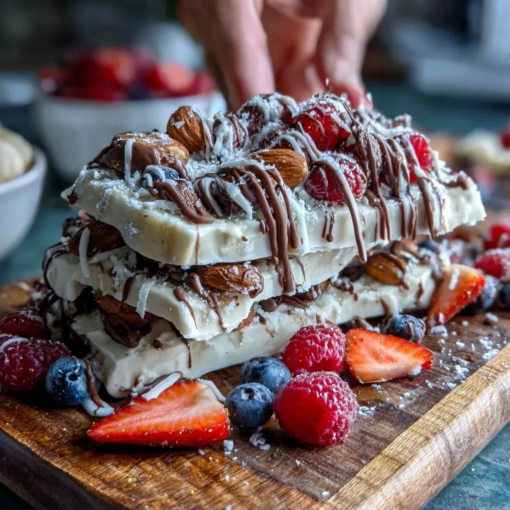 Frozen Banana Berry Bark