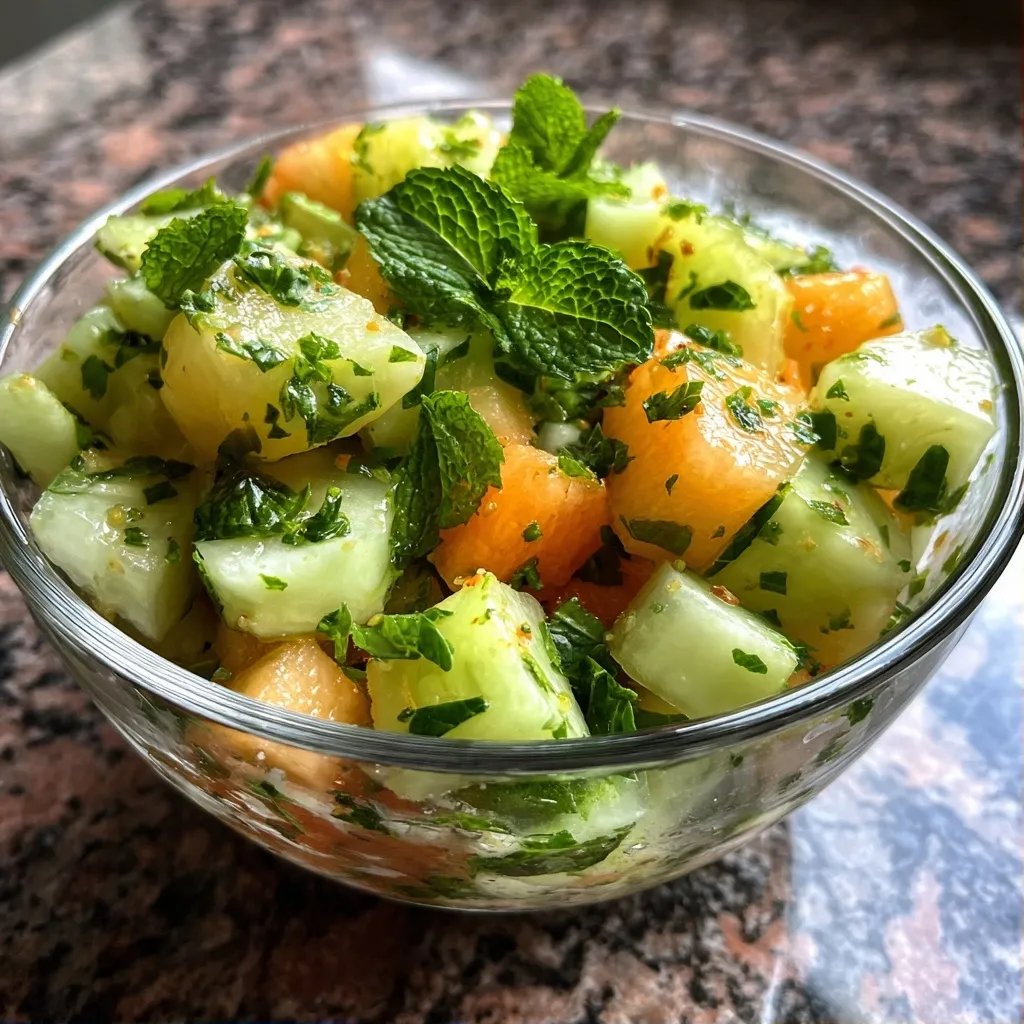 Cucumber Melon Mint Salad
