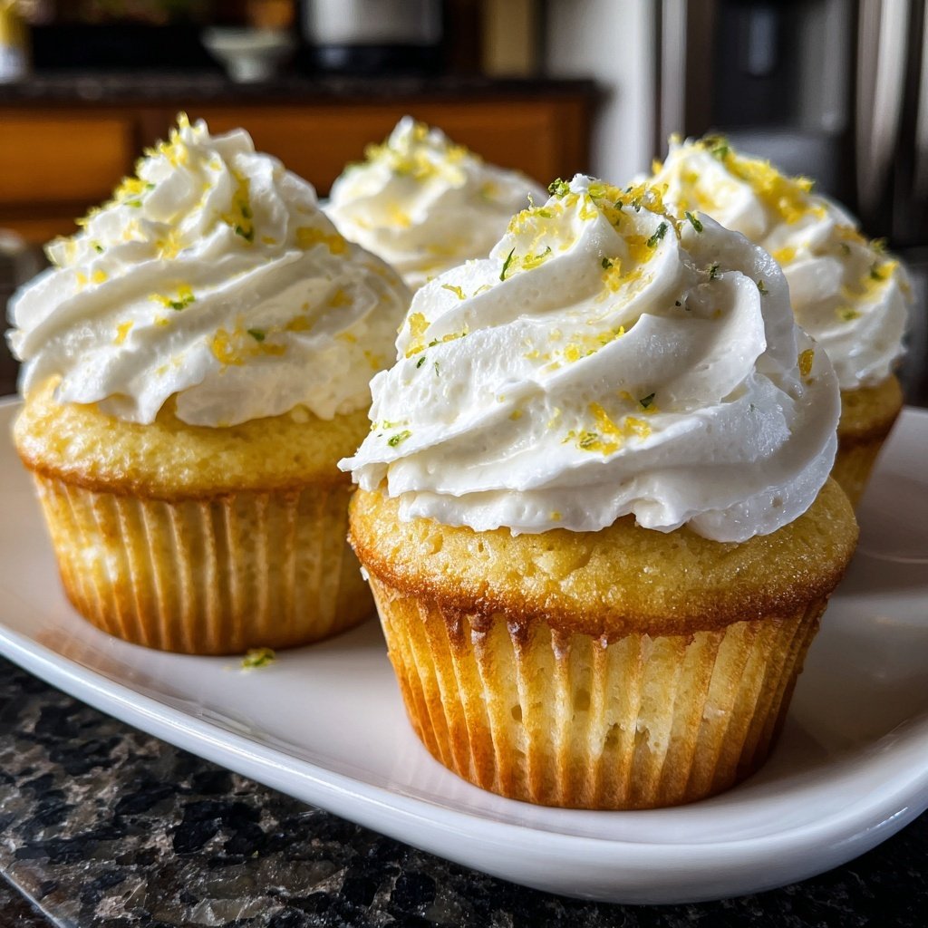 Lemon Zest Cupcakes with Cream