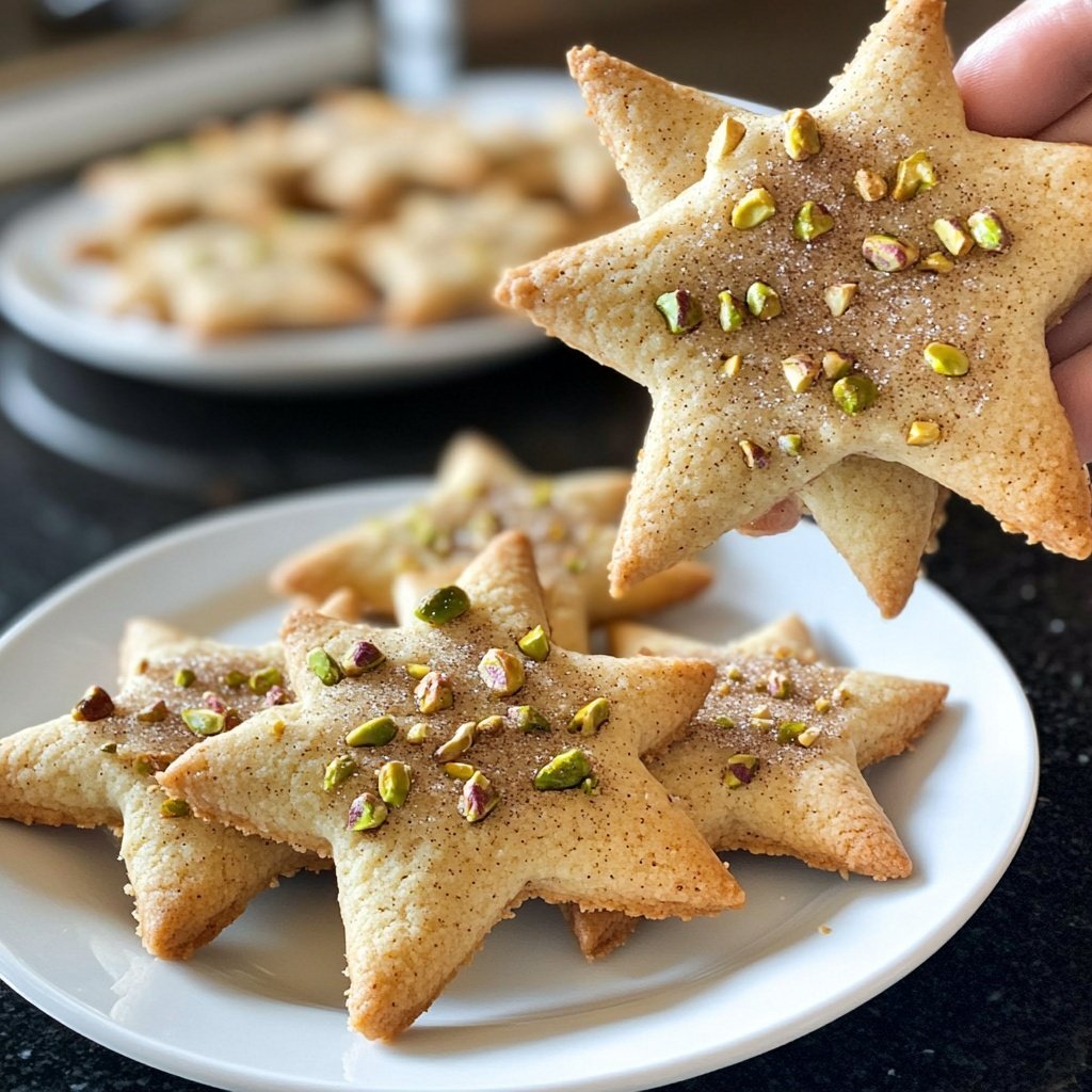 Pistachio Cinnamon Star Cookies