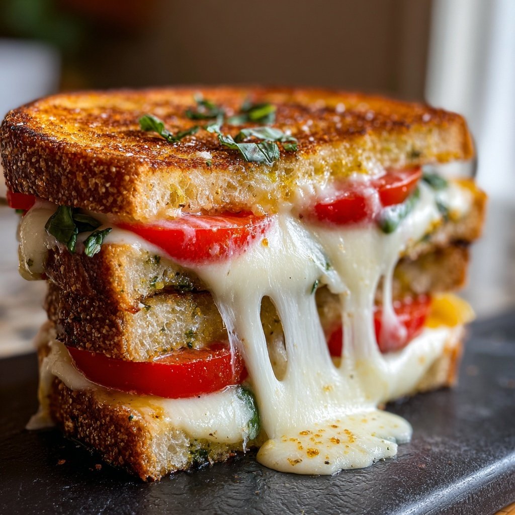 Pesto Caprese Grilled Cheese