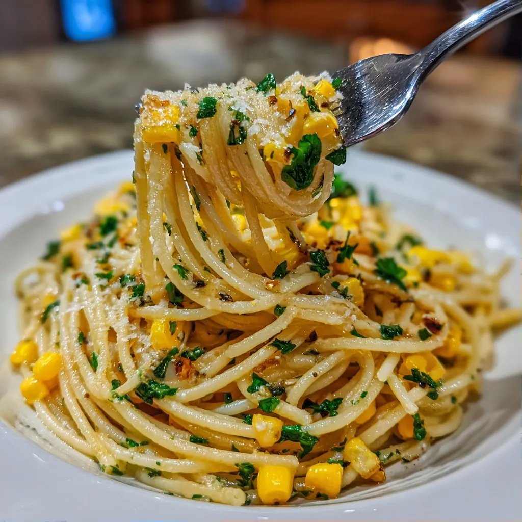 Garlic Butter Corn Pasta