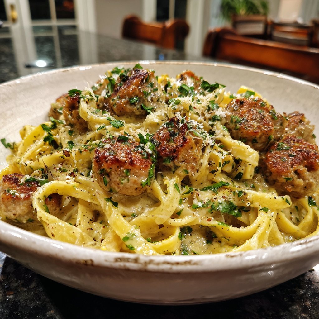 One Pot Creamy Cajun Sausage Alfredo