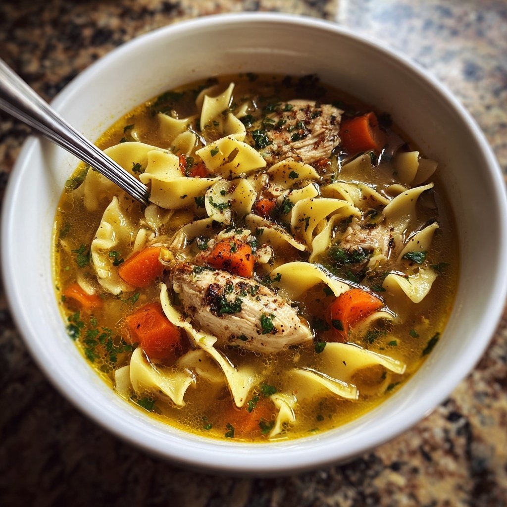 Classic Chicken and Egg Noodles Soup