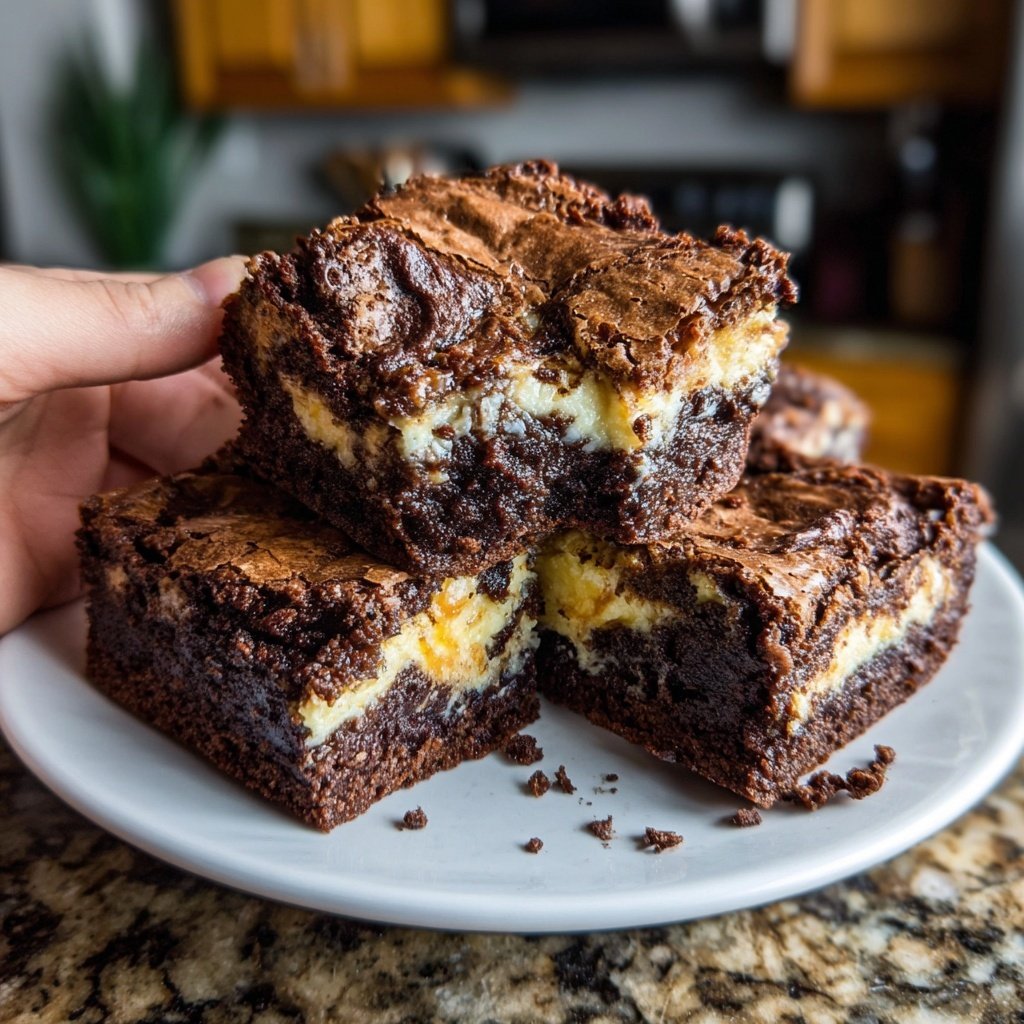 Sourdough Discard Brownies with Cream Cheese