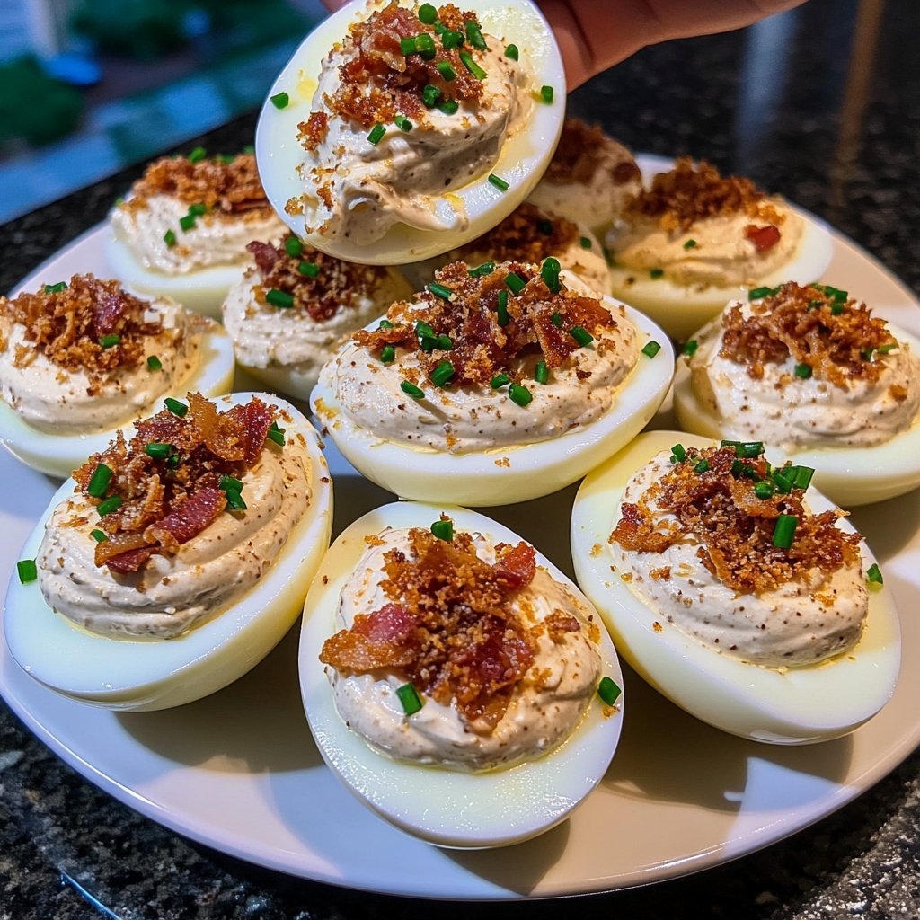 Sour Cream Onion Deviled Eggs