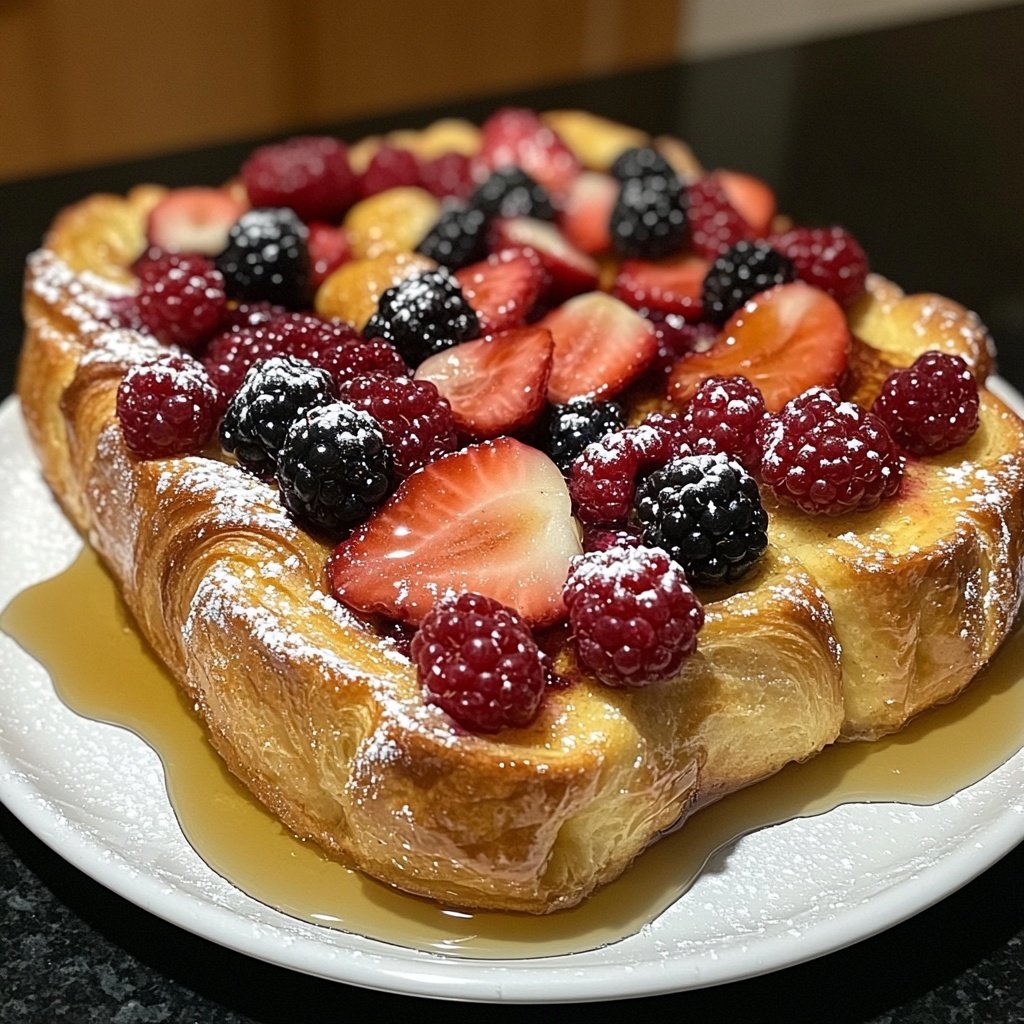 Festive Berry Croissant French Toast Bake​