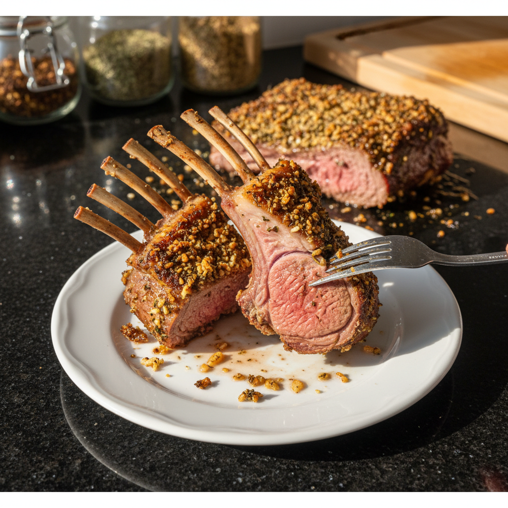 Tender Herb-Crusted Rack of Lamb