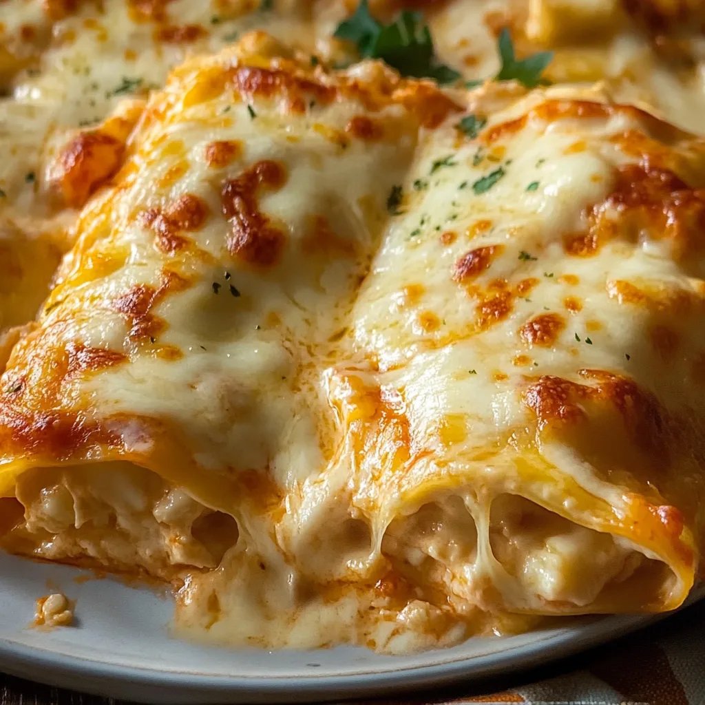 Chicken Alfredo Lasagna Rolls