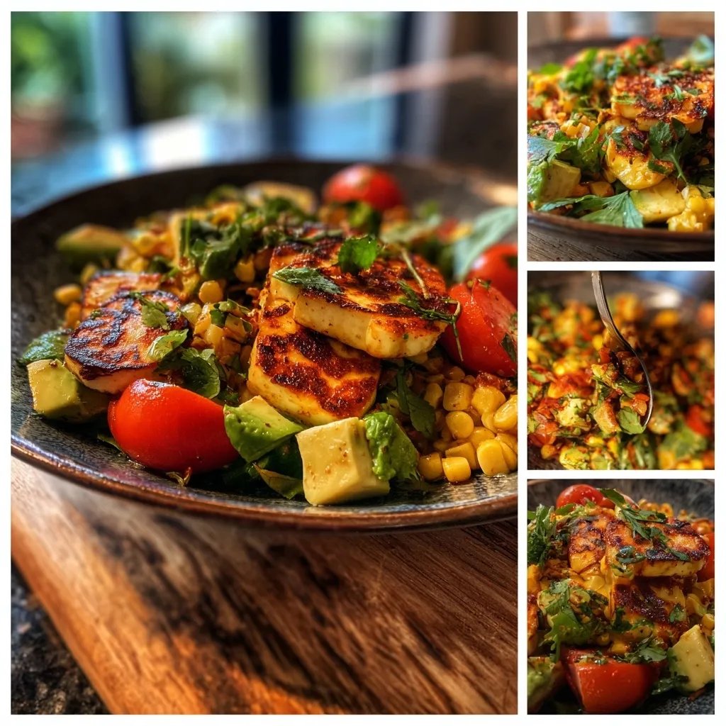 Grilled Halloumi Corn Salad