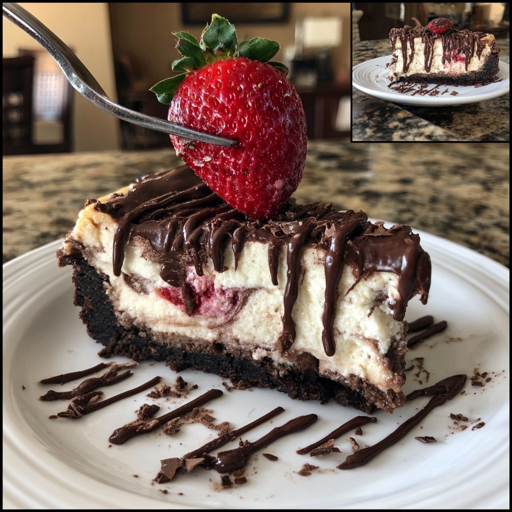 Chocolate-Covered Strawberry Cheesecake