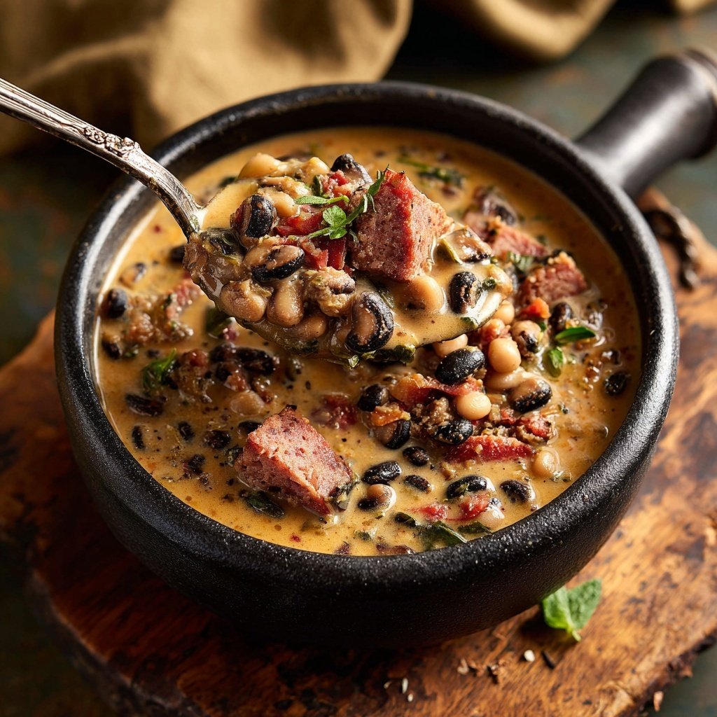 Black-Eyed Peas with Bacon Sausage