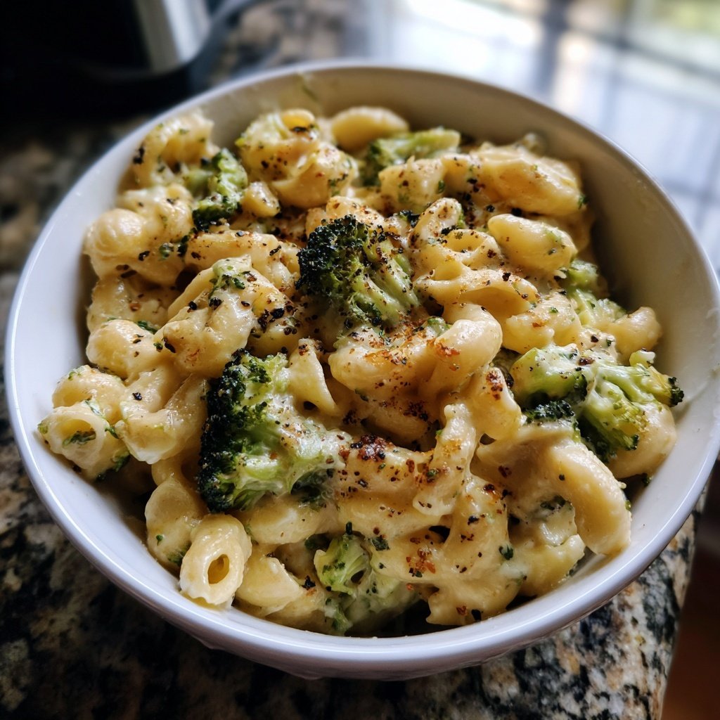 Creamy Cashew Broccoli Mac Cheese