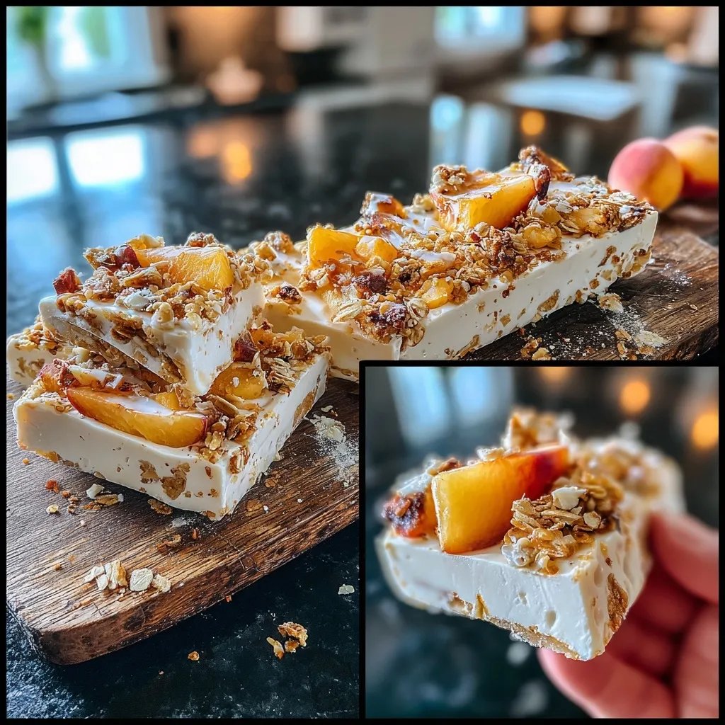 Frozen Yogurt Peach Bark